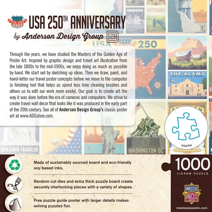 USA 250 Anniversary by Anderson Design 1000 Piece Jigsaw Puzzle MasterPieces - for just $17.99! 