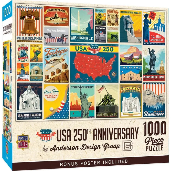 USA 250 Anniversary by Anderson Design 1000 Piece Jigsaw Puzzle MasterPieces - for just $17.99! 