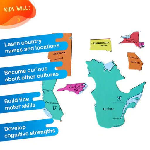 USA & Canada GeoPuzzle 69 Piece Jigsaw Puzzle Geotoys - for just $21.99! 