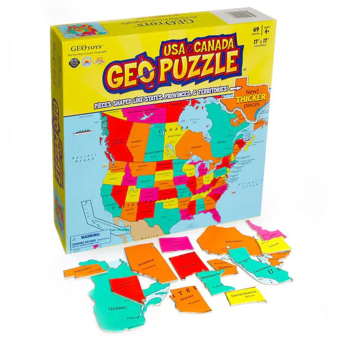 USA & Canada GeoPuzzle 69 Piece Jigsaw Puzzle Geotoys - for just $21.99! 