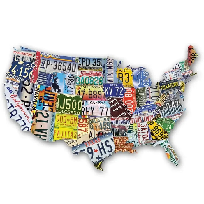USA License Plates 1000 Piece Shaped Jigsaw Puzzle TDC - for just $19.99! 