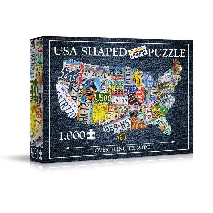 USA License Plates 1000 Piece Shaped Jigsaw Puzzle TDC - for just $19.99! 