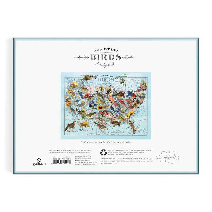 USA State Birds 1000 Piece Jigsaw Puzzle Galison - for just $19.99! 