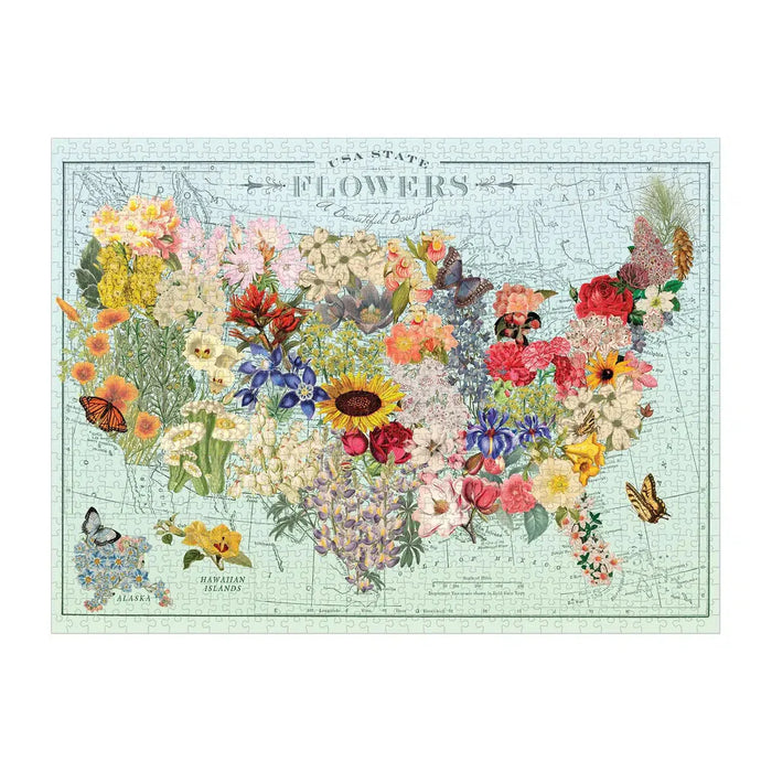 USA State Flowers 1000 Piece Jigsaw Puzzle Galison - for just $19.99! 