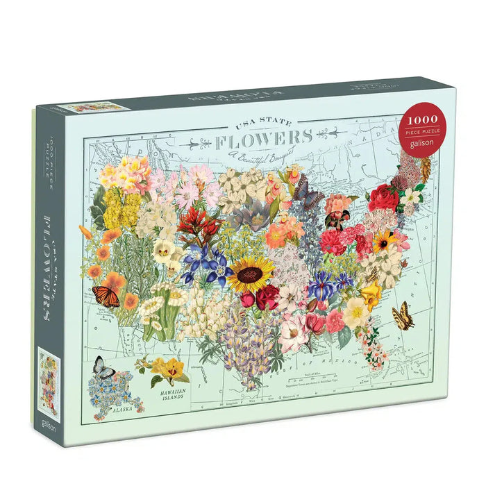 USA State Flowers 1000 Piece Jigsaw Puzzle Galison - for just $19.99! 