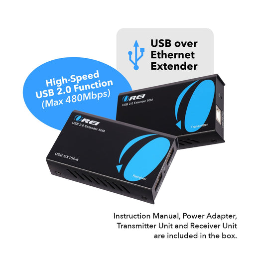 USB Over Ethernet Extender Upto 165 Feet - Extends USB 2.0 Signal Over CAT5e/6 LAN Ethernet Cable with 2 Ports (USB-EX165-K) - Premium Video Accessories - Just $59.99! Shop now at Retro Gaming of Denver