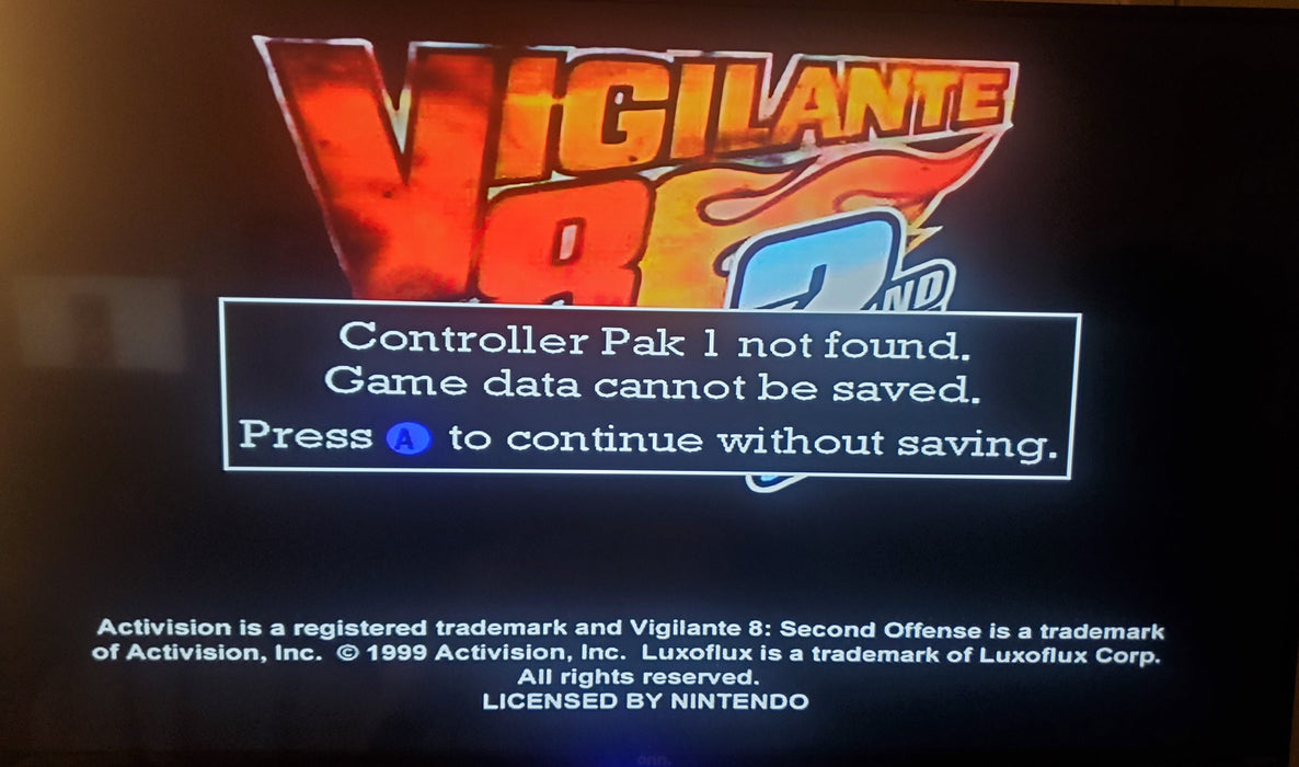 Vigilante 8 2nd Offense N64 Nintendo 64 Video Game Cartridge 2000 - for just $20.99! 