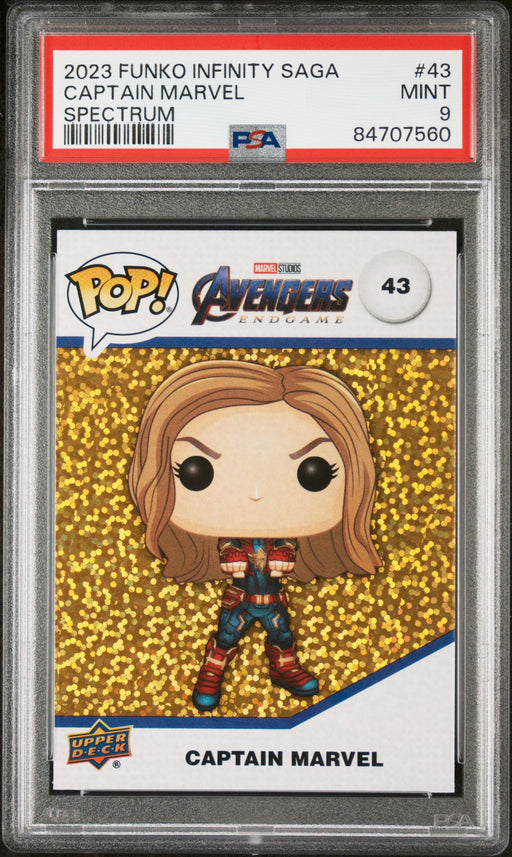2023 UPPER DECK FUNKO POP MARVEL  CAPTAIN MARVEL SPECTRUM #43  PSA 9 - for just $19! 