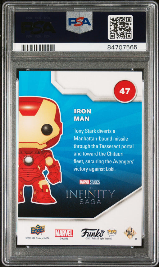 2023 UPPER DECK FUNKO POP MARVEL  IRON MAN SPECTRUM #47  PSA 9 - for just $19! 