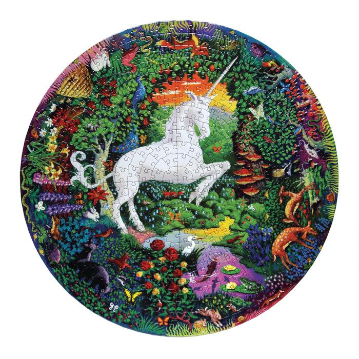 Unicorn Garden 500 Piece Round Jigsaw Puzzle eeBoo - for just $26.99! 