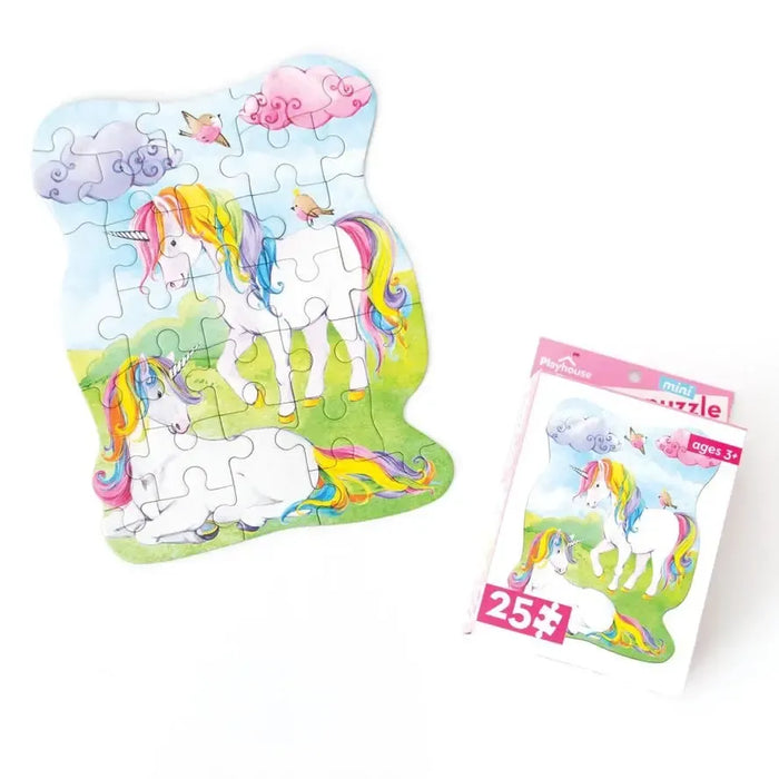Unicorns 25 Piece Mini Shaped Jigsaw Puzzle Paper House - for just $7.99! 