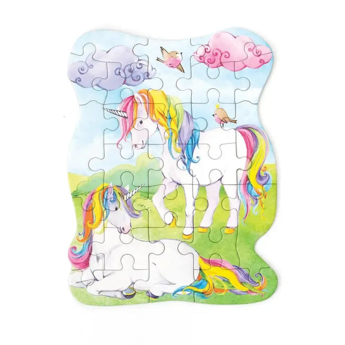 Unicorns 25 Piece Mini Shaped Jigsaw Puzzle Paper House - for just $7.99! 