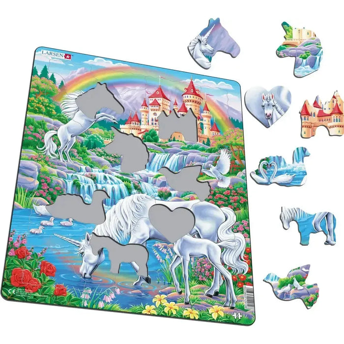 Unicorns Under the Rainbow 32 Piece Tray Jigsaw Puzzle Larsen - for just $11.99! 