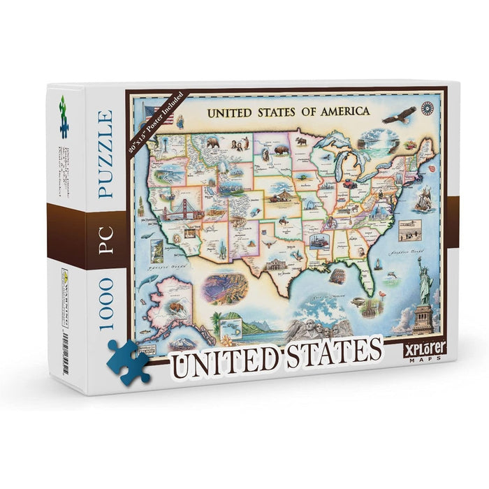 United States 1000 Piece Jigsaw Puzzle Xplorer Maps - for just $24.99! 