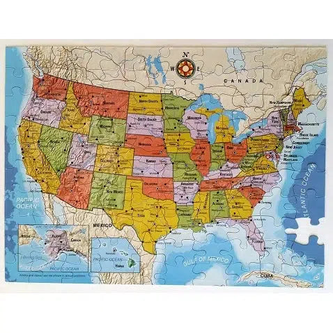 United States Map 100 Piece Magnetic Jigsaw Puzzle Geotoys - for just $11.99! 