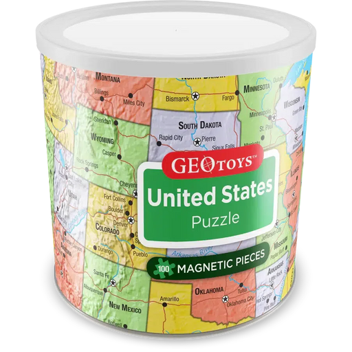 United States Map 100 Piece Magnetic Jigsaw Puzzle Geotoys - for just $11.99! 