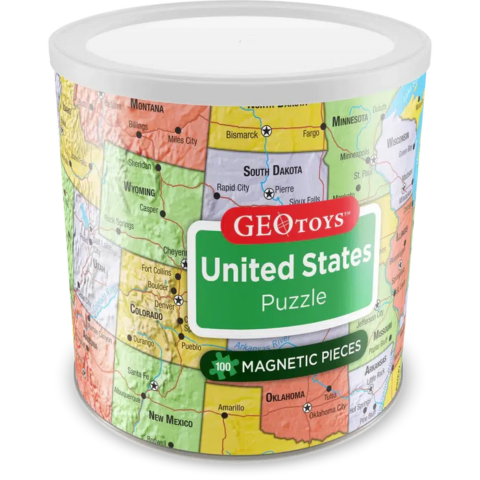 United States Map 100 Piece Magnetic Jigsaw Puzzle Geotoys - for just $11.99! 