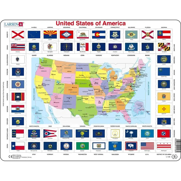 United States of America Map 70 Piece Tray Jigsaw Puzzle Larsen - for just $11.99! 