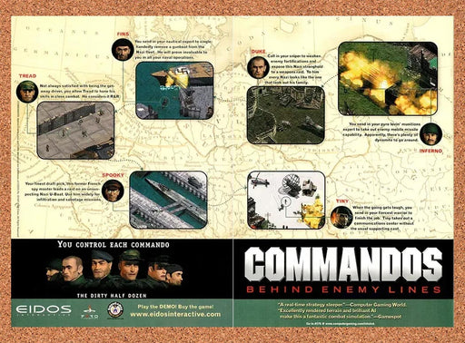 1998 Commandos Behind Enemy Lines PC Original Advertisement v3 - for just $23.99! 