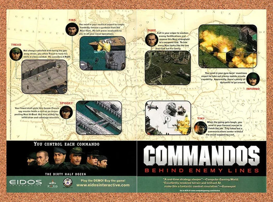 1998 Commandos Behind Enemy Lines PC Original Advertisement v3 - for just $23.99! 