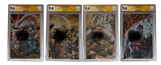 [TRIPLE SIGNED CGC YELLOW LABEL 4 PACK FOIL] X-Men 1991 #1 Facsimile Jim Lee | Claremont |  Williams Cover Var [Set #2] - for just $900! 
