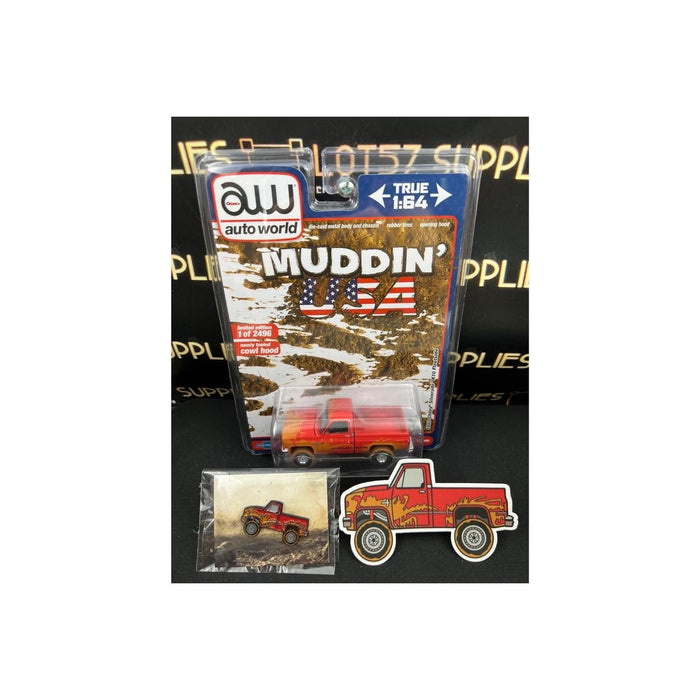 Auto World 1983 Chevrolet Silverado K10 4x4 Muddy LIFTED Squarebody 1:64 With Pin & Sticker V2 1:64 - Premium Chevrolet - Just $29.99! Shop now at Retro Gaming of Denver