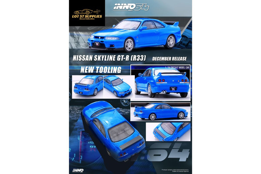 Inno64 Nissan Skyline GT-R (R33) in Blue 1:64 - for just $25.99! 