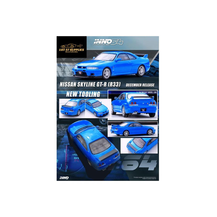 Inno64 Nissan Skyline GT-R (R33) in Blue 1:64 - Just $25.99! Shop now at Retro Gaming of Denver