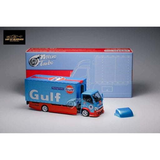 MicroTurbo HINO 300 Hook Lift Container Transport Truck in Gulf Livery 1:64 - Premium Isuzu - Just $69.99! Shop now at Retro Gaming of Denver