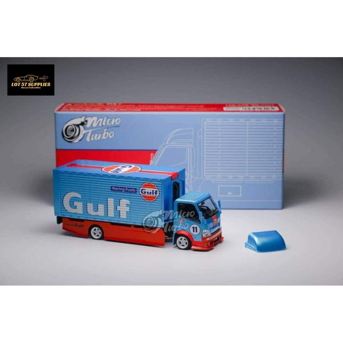 MicroTurbo HINO 300 Hook Lift Container Transport Truck in Gulf Livery 1:64 - Just $69.99! Shop now at Retro Gaming of Denver