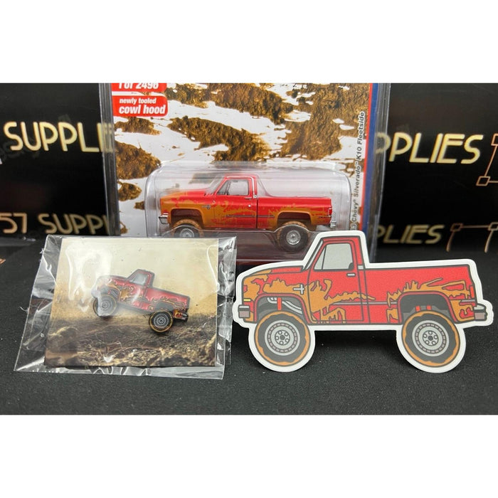 Auto World 1983 Chevrolet Silverado K10 4x4 Muddy LIFTED Squarebody 1:64 With Pin & Sticker V2 1:64 - Premium Chevrolet - Just $29.99! Shop now at Retro Gaming of Denver