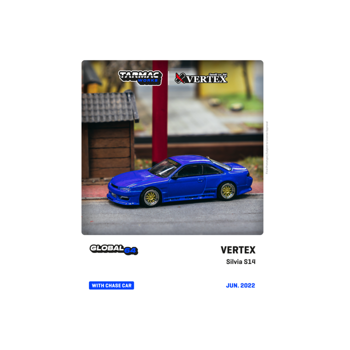 Tarmac Works Global64 VERTEX Silvia S14 Blue Metallic 1:64 - Just $17.99! Shop now at Retro Gaming of Denver