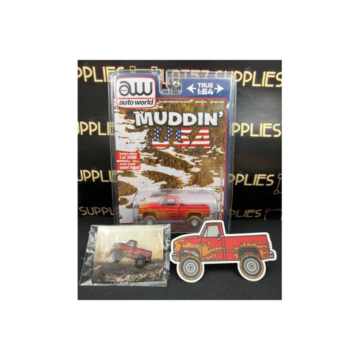 Auto World 1983 Chevrolet Silverado K10 4x4 Muddy LIFTED Squarebody 1:64 With Pin & Sticker V2 1:64 - Just $24.99! Shop now at Retro Gaming of Denver