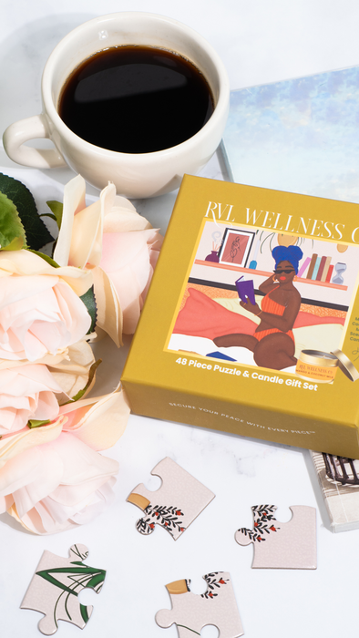 Reading & Relaxing | 48 Piece Puzzle & Candle Gift Set - for just $28! 