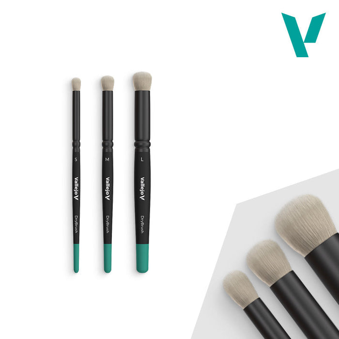 Vallejo Hobby Brushes: Dry Brush - Natural Hair - Dry Brush Set - Small, Medium, & Large - for just $32.99! 
