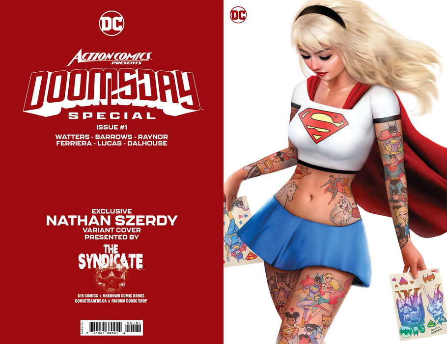[Signed by Nathan Szerdy] ACTION COMICS PRESENTS DOOMSDAY SPECIAL #1 (ONE SHOT) NATHAN SZERDY (616) EXCLUSIVE TATTOO VIRGIN VAR [IN STOCK] - for just $40! 
