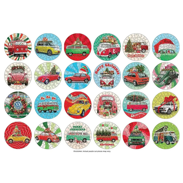 VW Christmas Advent Calendar - 24 Set of 50 Piece Mini Jigsaw Puzzles Eurographics - for just $44.99! 
