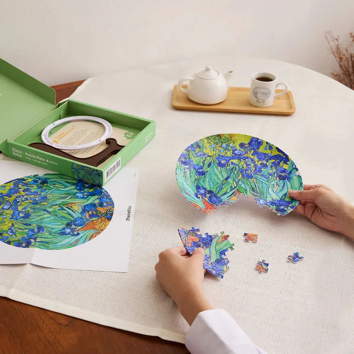 Van Gogh Irises Plate 124 Piece 3D Plastic Jigsaw Puzzle PieceRelax - for just $25.99! 