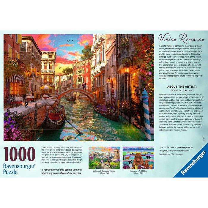 Venice Romance 1000 Piece Jigsaw Puzzle Ravensburger - for just $24.99! 