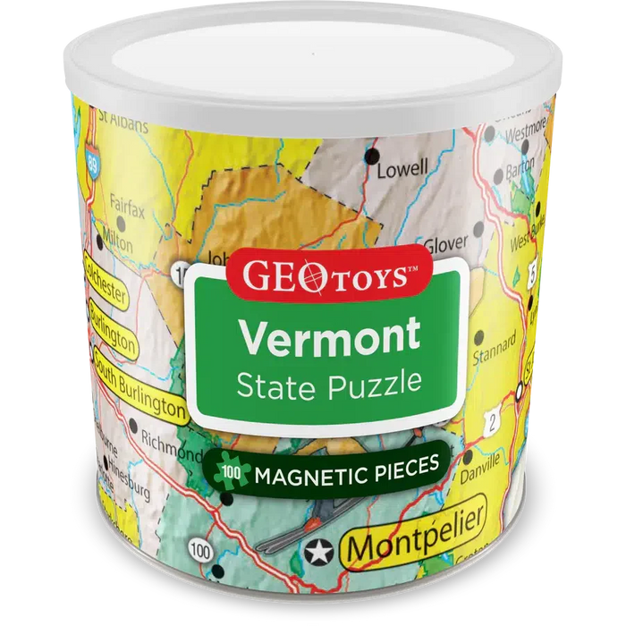 Vermont State 100 Piece Magnetic Jigsaw Puzzle Geotoys - for just $11.99! 