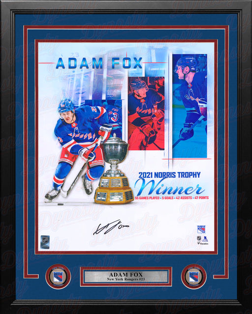 Adam Fox Norris Trophy New York Rangers Autographed 16" x 20" Framed Hockey Collage Photo - for just $229.99! 