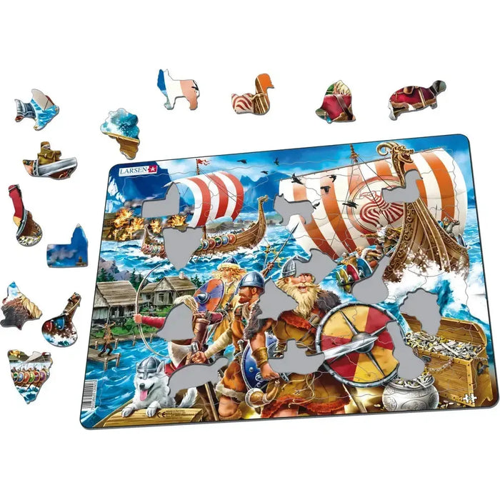 Viking Raid 65 Piece Tray Jigsaw Puzzle Larsen - for just $11.99! 