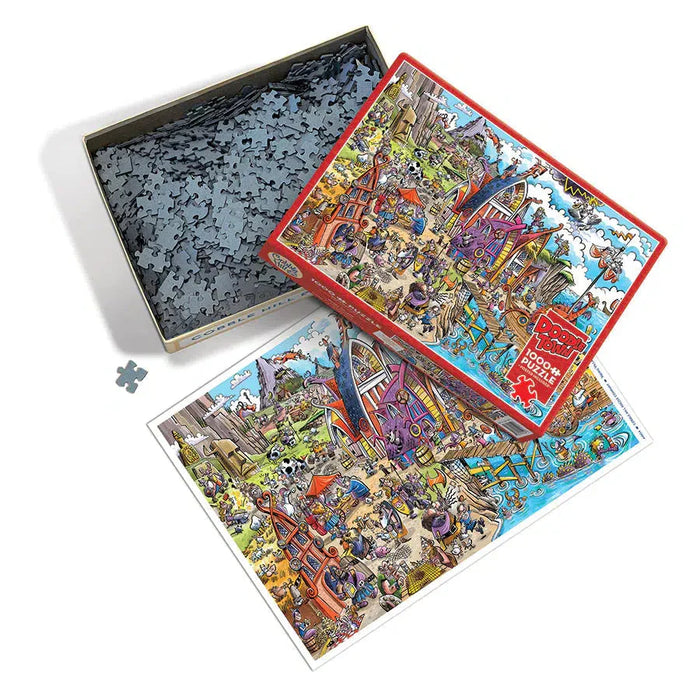 Viking Village Doodle Town 1000 Piece Jigsaw Puzzle Cobble Hill - for just $19.99! 