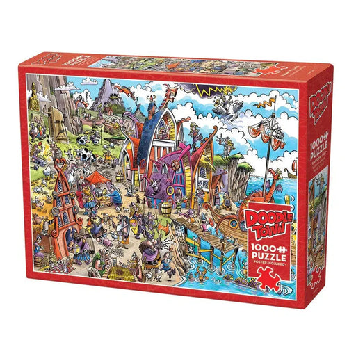 Viking Village Doodle Town 1000 Piece Jigsaw Puzzle Cobble Hill - for just $19.99! 