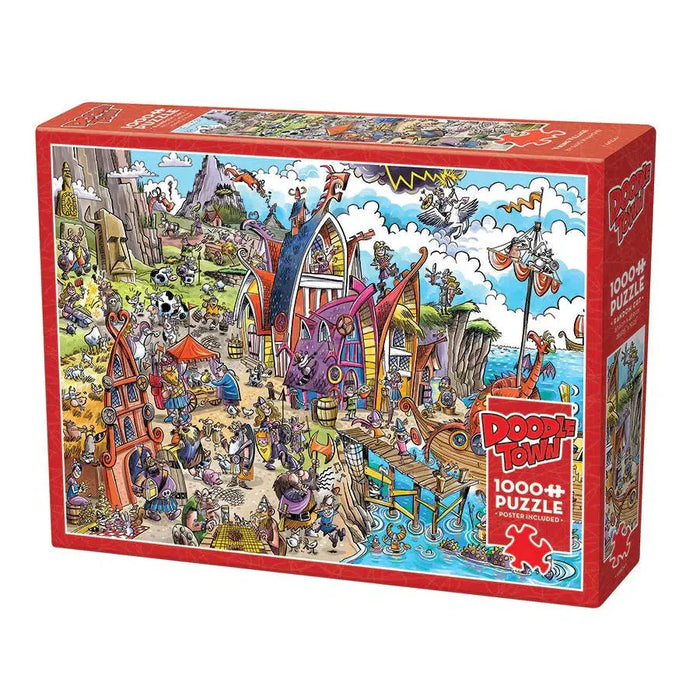 Viking Village Doodle Town 1000 Piece Jigsaw Puzzle Cobble Hill - for just $19.99! 