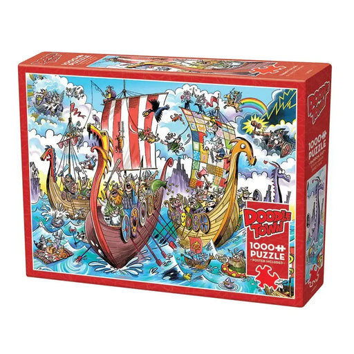 Viking Voyage Doodle Town 1000 Piece Jigsaw Puzzle Cobble Hill - for just $19.99! 