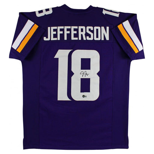 Justin Jefferson Minnesota Vikings Autographed Purple Football Jersey - Beckett Authenticated - Premium Autographed Football Jerseys - Just $399.99! Shop now at Retro Gaming of Denver