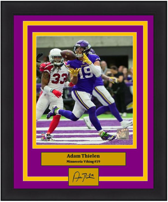 Adam Thielen Touchdown Catch Minnesota Vikings 8x10 Framed Football Photo with Engraved Autograph - for just $79.99! 