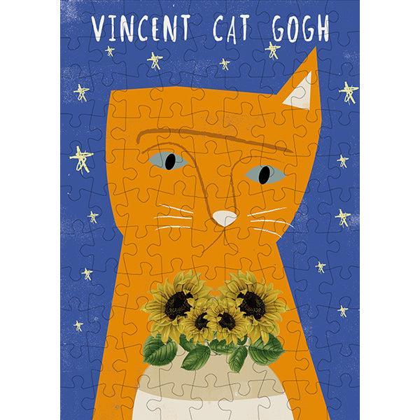 Vincent Cat Gogh 99 Piece Mini Jigsaw Puzzle Happily - for just $11.99! 