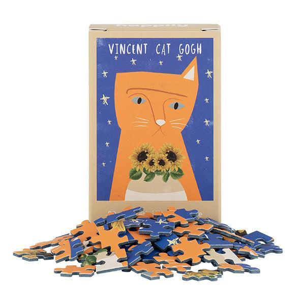 Vincent Cat Gogh 99 Piece Mini Jigsaw Puzzle Happily - for just $11.99! 